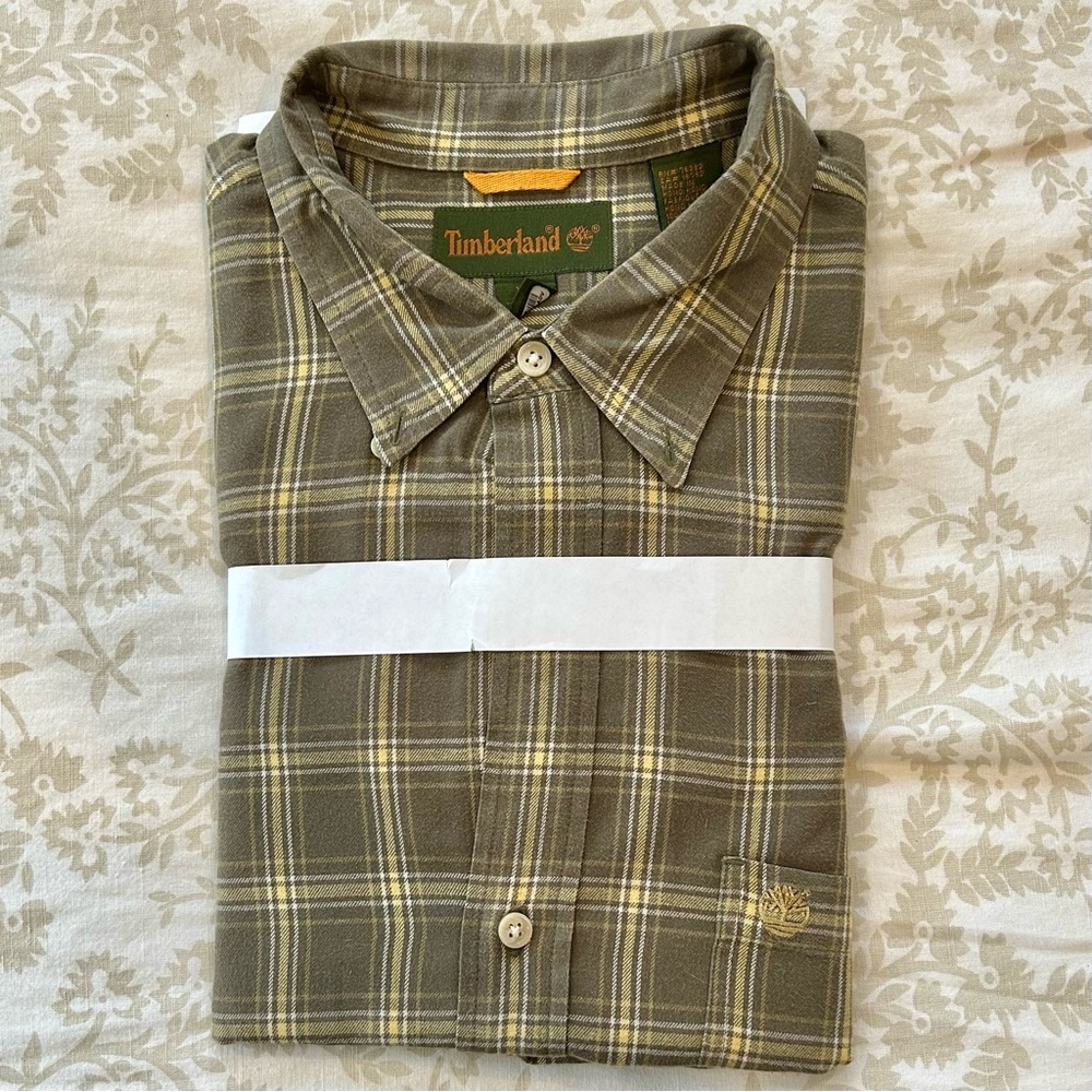 Men's Timberland Plaid Cotton long sleeve shirt - Sz XL TG